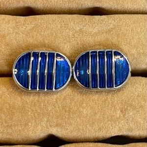 Blue and Silver Cuff Links